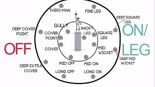 Fielding Positions in Cricket for Right Handed Batsman  Long ONOFFMid WicketFine LegSquare Leg [upl. by Caputto132]