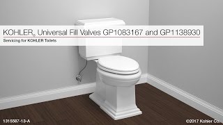 KOHLER Universal Fill Valve Replacement Instructions GP1138930 and GP1083167 [upl. by Anividul]