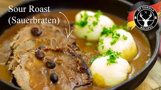 Sour Roast  Sour Beef  German Sauerbraten Recipe ✪ MyGermanRecipes [upl. by Naujid702]