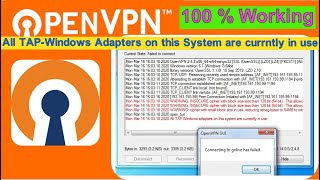 FixAll TAPWindows adapter on this system are currently in use [upl. by Mandell973]
