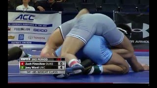 141lbs Zach Finesilver vs Joey Ward ACC Wrestling Championships [upl. by Einehpets171]