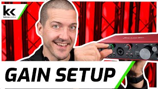 How To Setup Gain on Focusrite Scarlett 2i2 [upl. by Nnaeirelav]