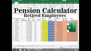 Pension and commutation Calculator in Excel For Retired Employees [upl. by Church339]