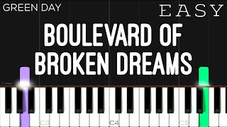 Green Day  Boulevard Of Broken Dreams  EASY Piano Tutorial [upl. by Serrano]