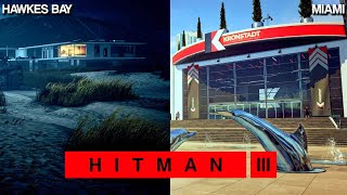 HITMAN 3  Hawkes Bay amp Miami  Easy Silent Assassin Suit Only  Walkthrough [upl. by Hsuk]