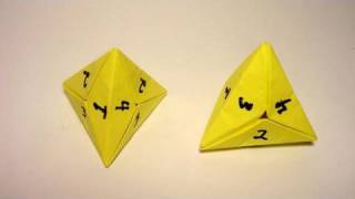 Origami 4 Sided Dice tetrahedron [upl. by Sad]