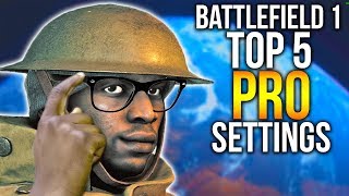 BATTLEFIELD 1 TOP 5 PRO SETTINGS TO IMPROVE GAMEPLAY BF1 Options Guide  Tutorial [upl. by Kooima]