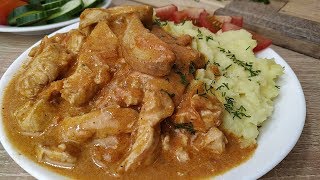 Бефстроганов из куриной грудки  ВКУСНЫЙ УЖИН ЗА 30 минут [upl. by Budde]