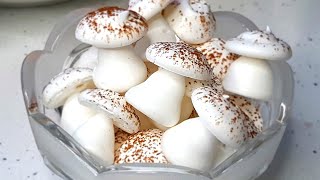 Sweet MUSHROOMS French meringue recipe  Homemade meringue [upl. by Samoht]