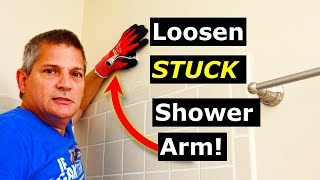 How to Remove a Stuck Shower Arm Pipe For New Shower Head [upl. by Tehr]