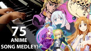 75 ANIME SONGS in 60 MINUTES EPIC Piano Medley [upl. by Per633]