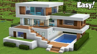 Minecraft How to Build a Modern House Tutorial Easy 32  Interior in Description [upl. by Fanestil]