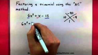 Algebra  Factor a trinomial using the AC method [upl. by Angadresma]