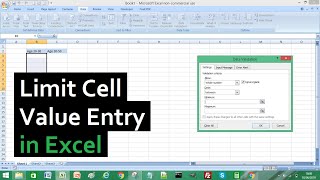 Excel Tutorial How to Limit Cell Value Entry [upl. by Mloclam]