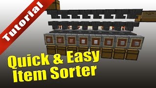 Minecraft  Tutorial Quick amp Easy Item Sorter With Overflow Protection [upl. by Aihsa607]