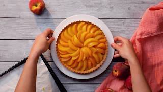 Tarte aux pêches 4 ingredients [upl. by Noitsuj930]