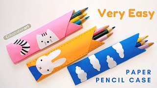 Very Easy Paper Pencil Case😊Pencil Pouch Origami  Mini Stationary Organizer  DIY Paper Pencil Box [upl. by Uaerraj]