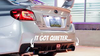 Installing Invidia N1 Dual Catback Exhaust on 2017 Subaru WRX NO TALKING [upl. by Nomsed348]