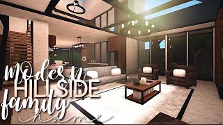 ROBLOX  Bloxburg Modern Hillside Family Home 100k  No Large Plot  House Build [upl. by Sosthenna]