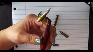 1 Pointed Pen Calligraphy 101 About nibs and oblique holders [upl. by Furie314]