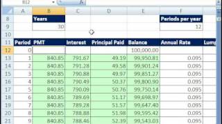 Excel Magic Trick 407 Amortization Table W Variable Rate [upl. by Anaugal]