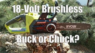 RYOBI ONE 18Volt Brushless 12quot Chainsaw Review P548 [upl. by Miche750]