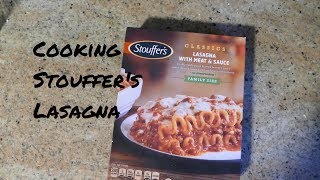 Cooking Stouffers Lasagna [upl. by Drexler]