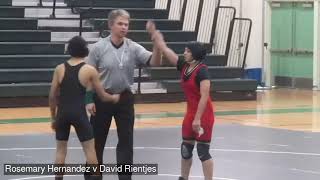 GIRL PINS BOY Rosey pins David Rientjes Belmont Wrestling [upl. by Acinnod198]