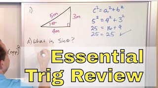 06  Review of Essential Trigonometry Sin Cos Tangent  Trig Identities amp Functions [upl. by Annoled]