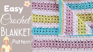 Easy Breezy Mile A Minute Crochet Baby Blanket Pattern 🌸 The Secret Yarnery [upl. by Ruhtua]