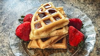 5 minutes EASY EGGLESS WAFFLES [upl. by Ahsema]