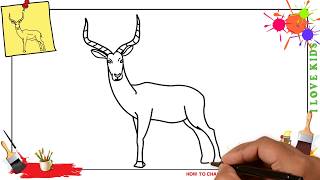 How to draw an antelope EASY step by step [upl. by Marcie634]