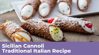 SICILIAN CANNOLI  Traditional Italian Recipe [upl. by Raybin138]