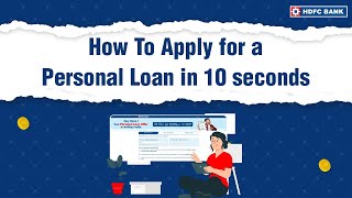 How To Apply for a Personal Loan in 10 seconds  HDFC Bank [upl. by Natalie]