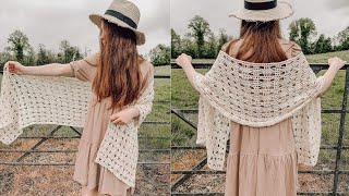 Easy Crochet Summer Shawl [upl. by Creath281]