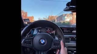 POV BMW M340i catless downpipe  burble tune LOUD POPS AND BANGS AGGRESSIVE DOWNSHIFTS [upl. by Attenaz]