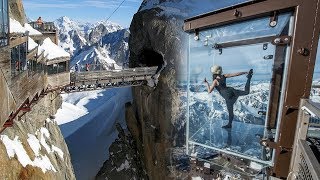 Mont Blanc Chamonix Aiguille du Midi in the French Swiss amp Italian ALPS [upl. by Tertia577]