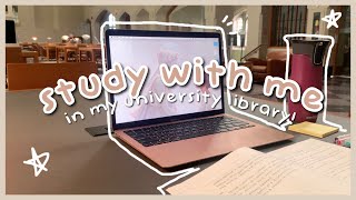 study with me in the library  2 hrs lofi music and real sound 5010 pomodoro [upl. by Eihpos847]