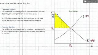 Consumer Surplus and Producer Surplus [upl. by Radburn148]