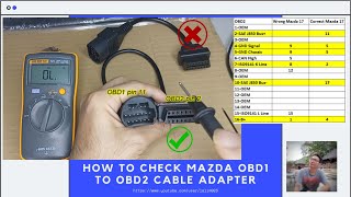 How to check Mazda OBD1 to OBD2 cable adapter [upl. by Cristoforo56]