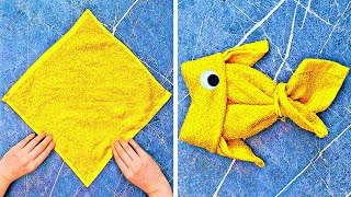 32 CUTE AND EASY TOWEL FOLDING IDEAS [upl. by Aniretac390]