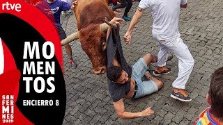 MEJORES MOMENTOS octavo encierro de San Fermín Toros de Miura  San Fermín 2019 [upl. by Sandra]