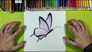 Como dibujar una mariposa 🦋 paso a paso 21  How to draw a butterfly 🦋 21 [upl. by Clute534]