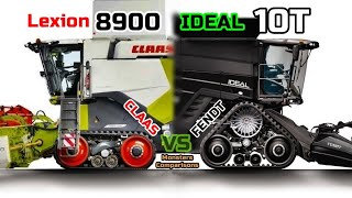 CLAAS Lexion 8900 VS Fendt IDEAL 10T SizePowerCapacity comparison Largest Claas vs Largest Fendt [upl. by Eceinert]