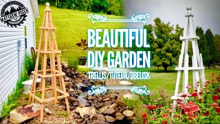 HOW TO MAKE A GARDEN TRELLIS  TUTEUR  OBELISK [upl. by Bartley131]