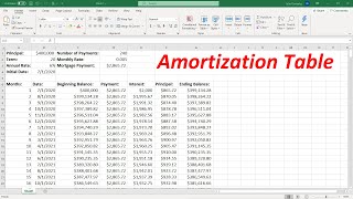 How To Create an Amortization Table In Excel [upl. by Gereld]