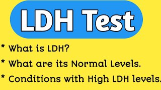 LDH Test Lactate Dehydrogenase Test [upl. by Eenram761]