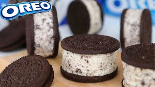 Oreo Ice Cream Sandwich Recipe With ONLY 3 Ingredients [upl. by Sotnas]