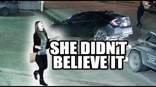 Girl Ignores Signs Honda Gets Towed [upl. by Raviv]