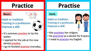 PRACTICE vs PRACTISE 🤔 Whats the difference  English grammar [upl. by Etteinotna]